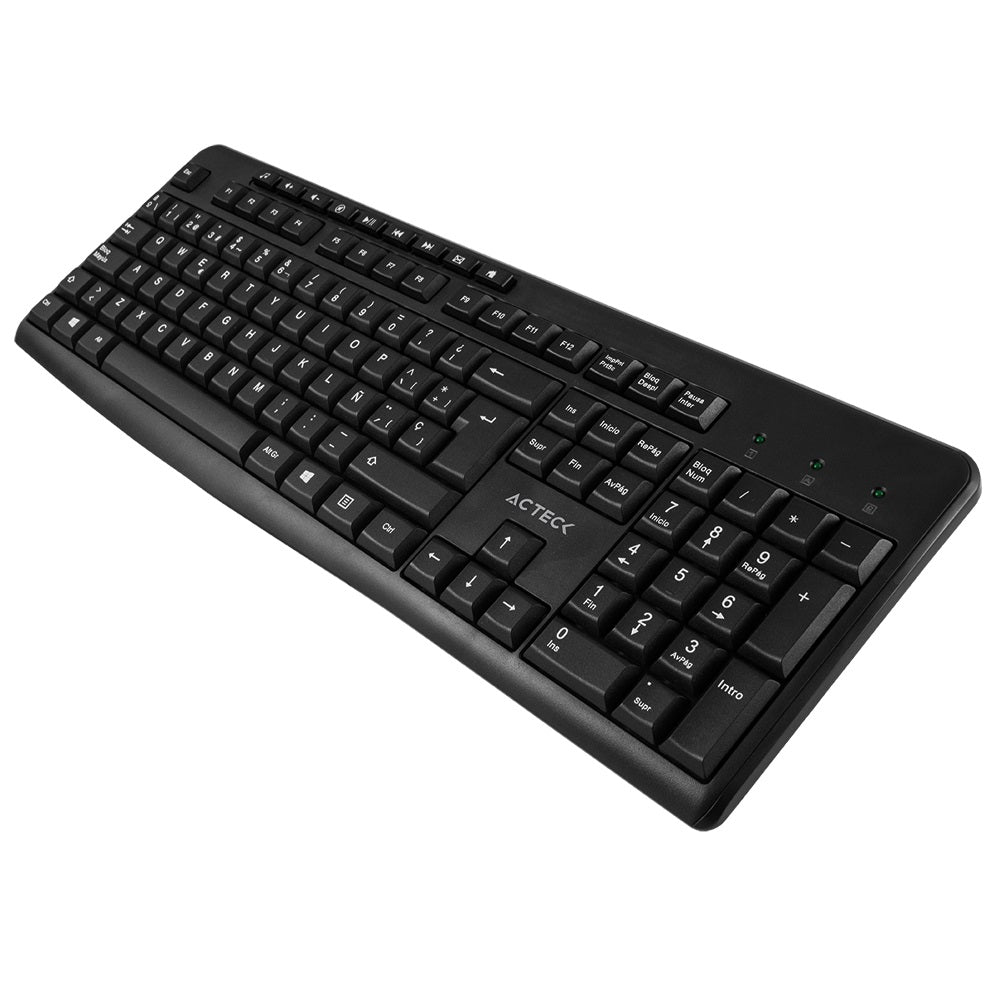 Acteck KT-28 Black Keyboard and Mouse Kit 105 Keys 