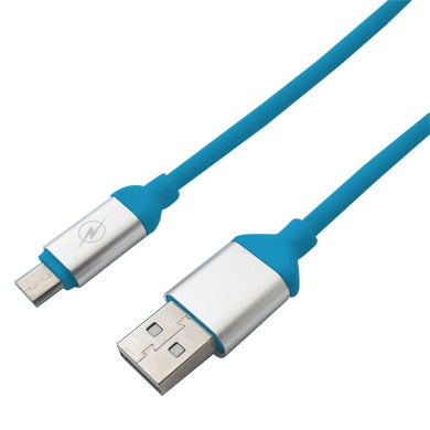 Cable USB V2.0 a Micro de PVC Texturizado Brobotix 161208A Azul 125 cms