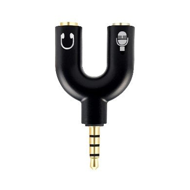 Adaptador Stereo 3.5 mm Macho a Dual 3.5 mm H Brobotix 181802-2 Negro