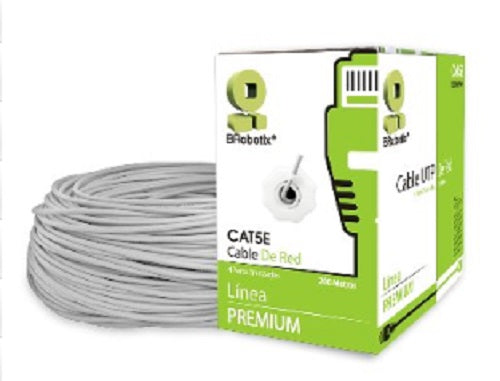 Bobina UTP, CAT5e, 200 mts, Interior, Gris, CCA, BROBOTIX 308201