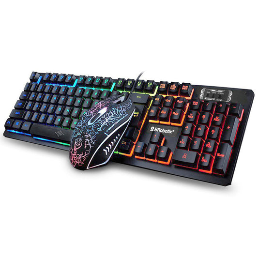 Teclado y Mouse USB RGB Negro Brobotix 458977 Negro DPI ajustables: 800 / 1600 / 2000 / 2400