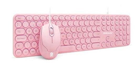 Combo Teclado y Mouse Brobotix 6001196 Rosa Español