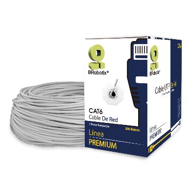 Bobina UTP, CAT6, 200 mts, Interior, Gris, CCA, BROBOTIX 651190