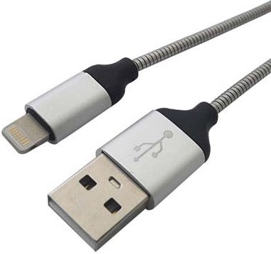 Cable USB Brobotix Lightning, Acero, Carga Rápida 161219 Gris