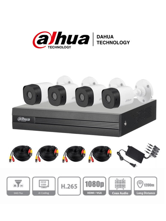 Kit de Videovigilancia Dahua Technology DH-KIT/XVR1B04-I/4-B1A21N-0360B 1080 p