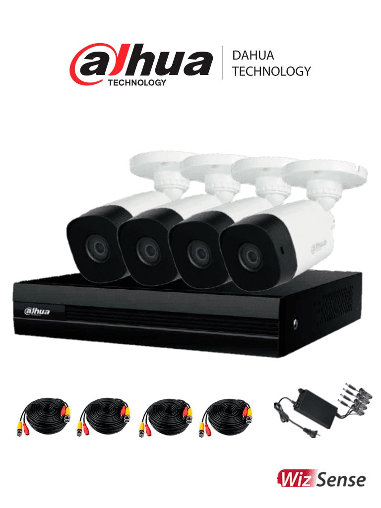 Kit de Videovigilancia Dahua Technology DH-KIT/XVR1B08-I/4-B1A21N-0360B Inalámbrico y alámbrico 8 canales