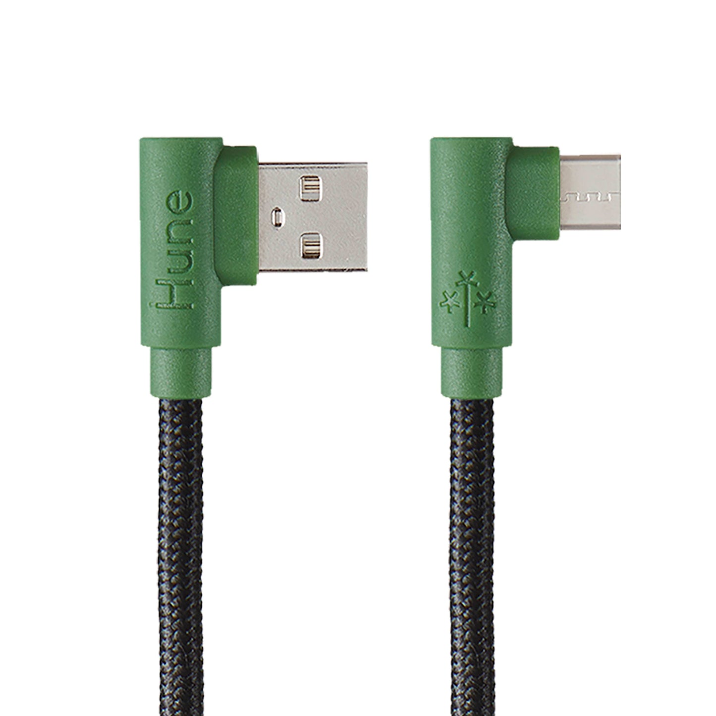 Cables Braided USB - Type C Hune Hiedra 1,2 m Bosque / Verde