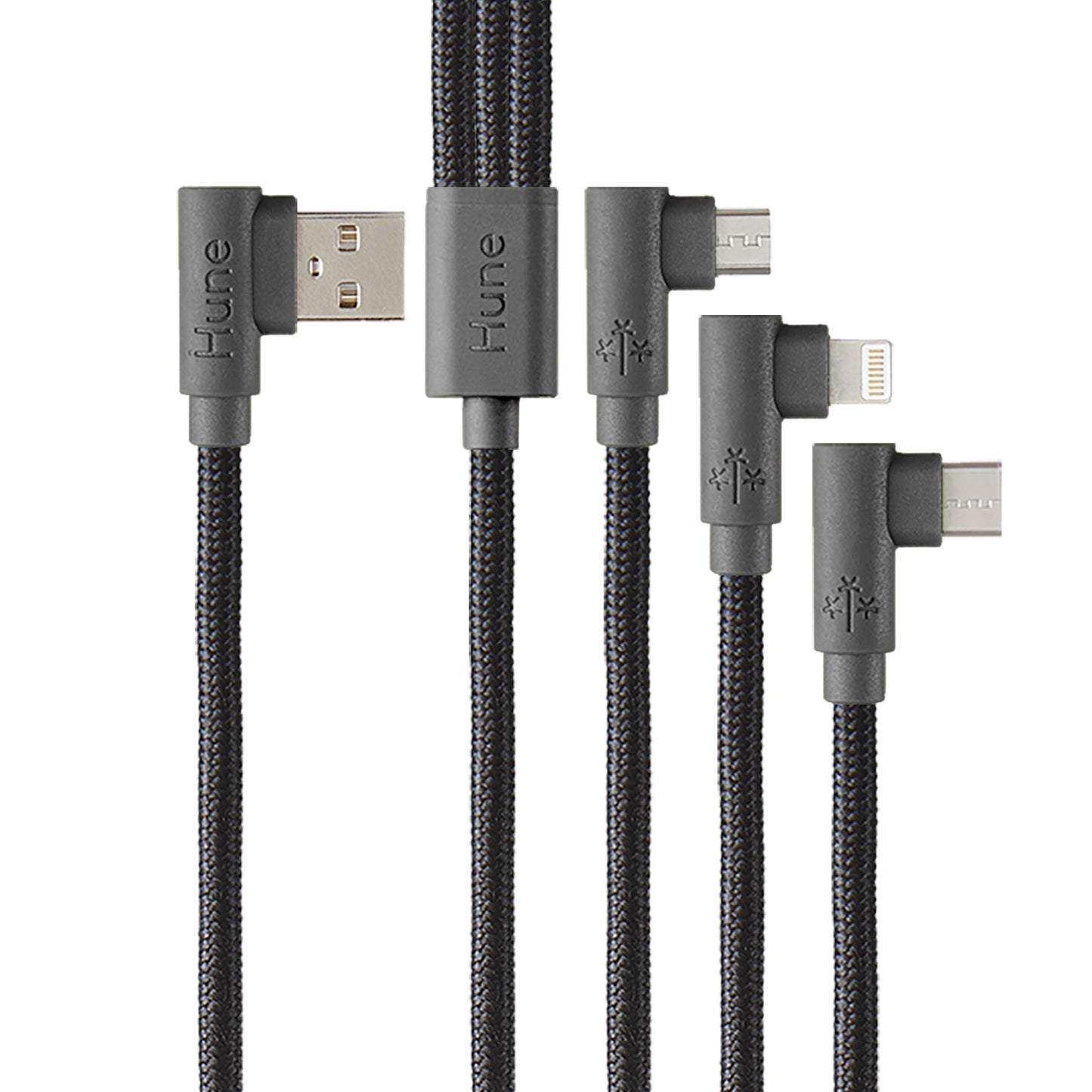 Cables 3 en 1 Hune Hiedra USB 1,2 m Gris