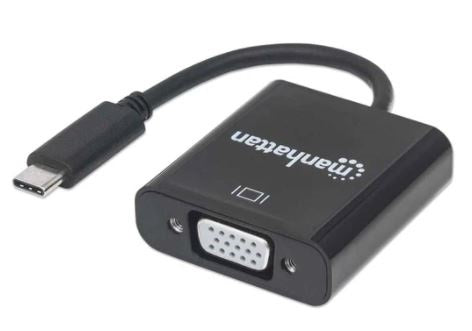 Convertidor USB C a VGA Manhattan 151771 Negro VGA - Escolar Express