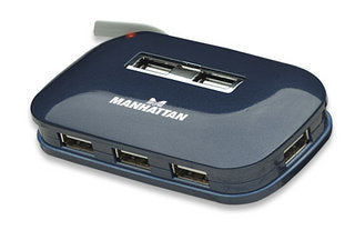 Manhattan USB Hub 161039 Blue USB 2.0 