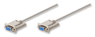 Cable Serial - DB9 - RS232 - Null Modem Manhattan 301404 Gris DB9