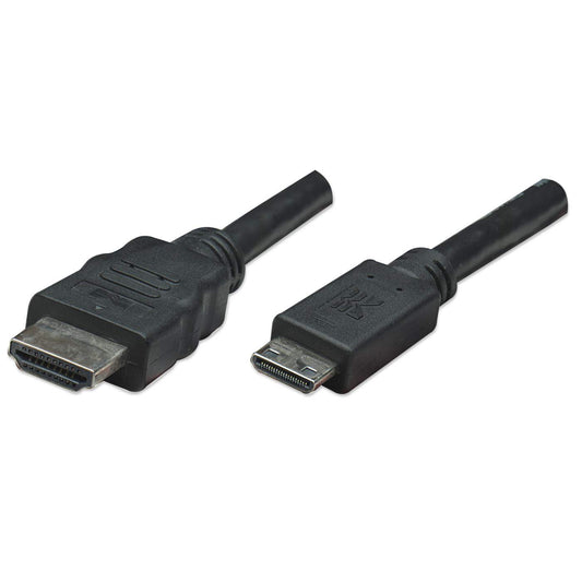 Cable Mini HDMI Manhattan 304955 Color Negro Macho/Macho