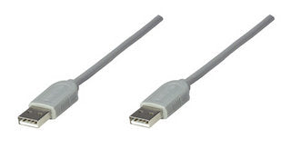 Cable USB Manhattan 317887 Gris Macho/Macho