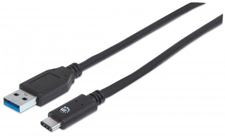 Cable USB C Manhattan 353373 Negro 1 m