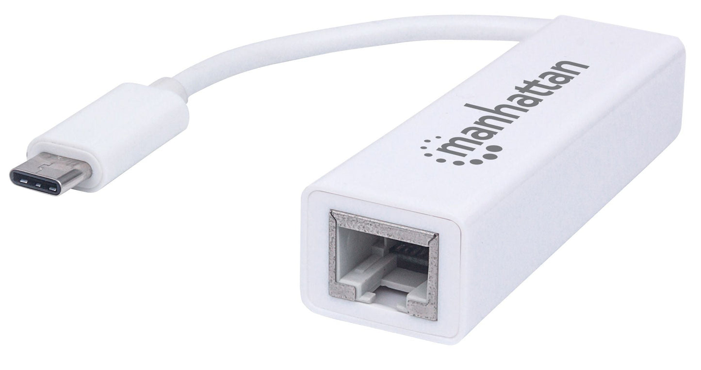 Adaptador USB Tipo C a Red Manhattan 507585 Blanco Ethernet