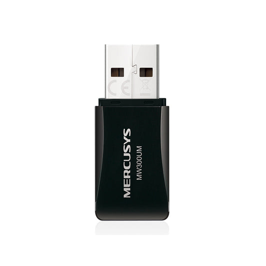 Adadptador Mini USB 2.0 Mercusys MW300UM Color Negro 300 Mbit/s