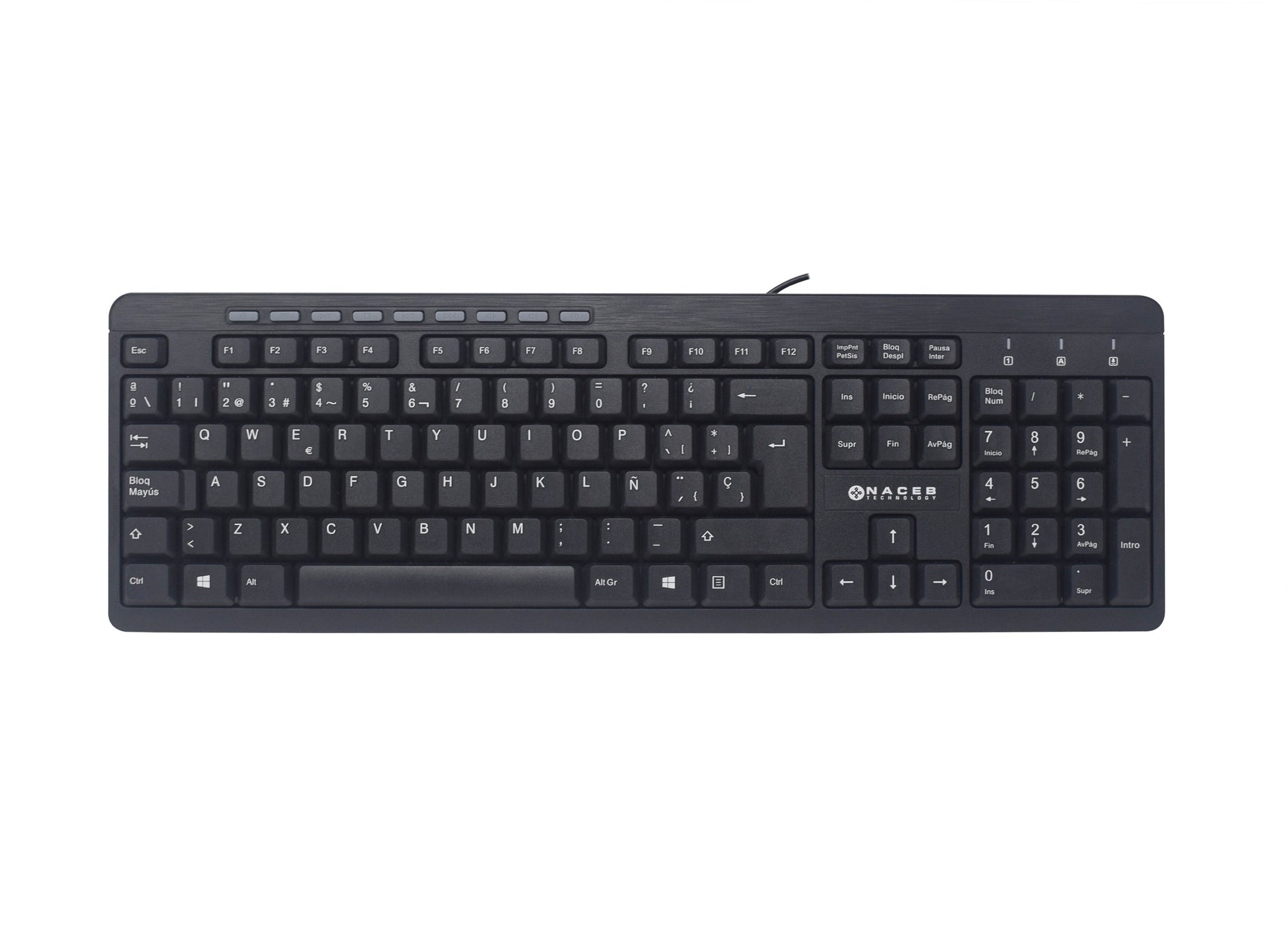 Teclado Multimedia Naceb Technology NA-0109 Negro Alámbrico - Escolar Express