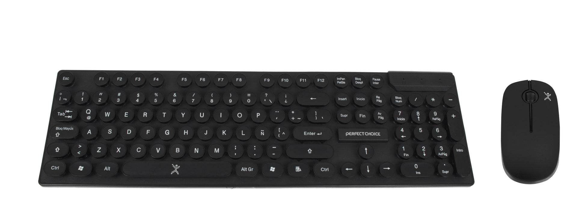 Kit Teclado y Mouse Inalámbrico Perfect Choice PC-201052 Negro 10 m - Escolar Express