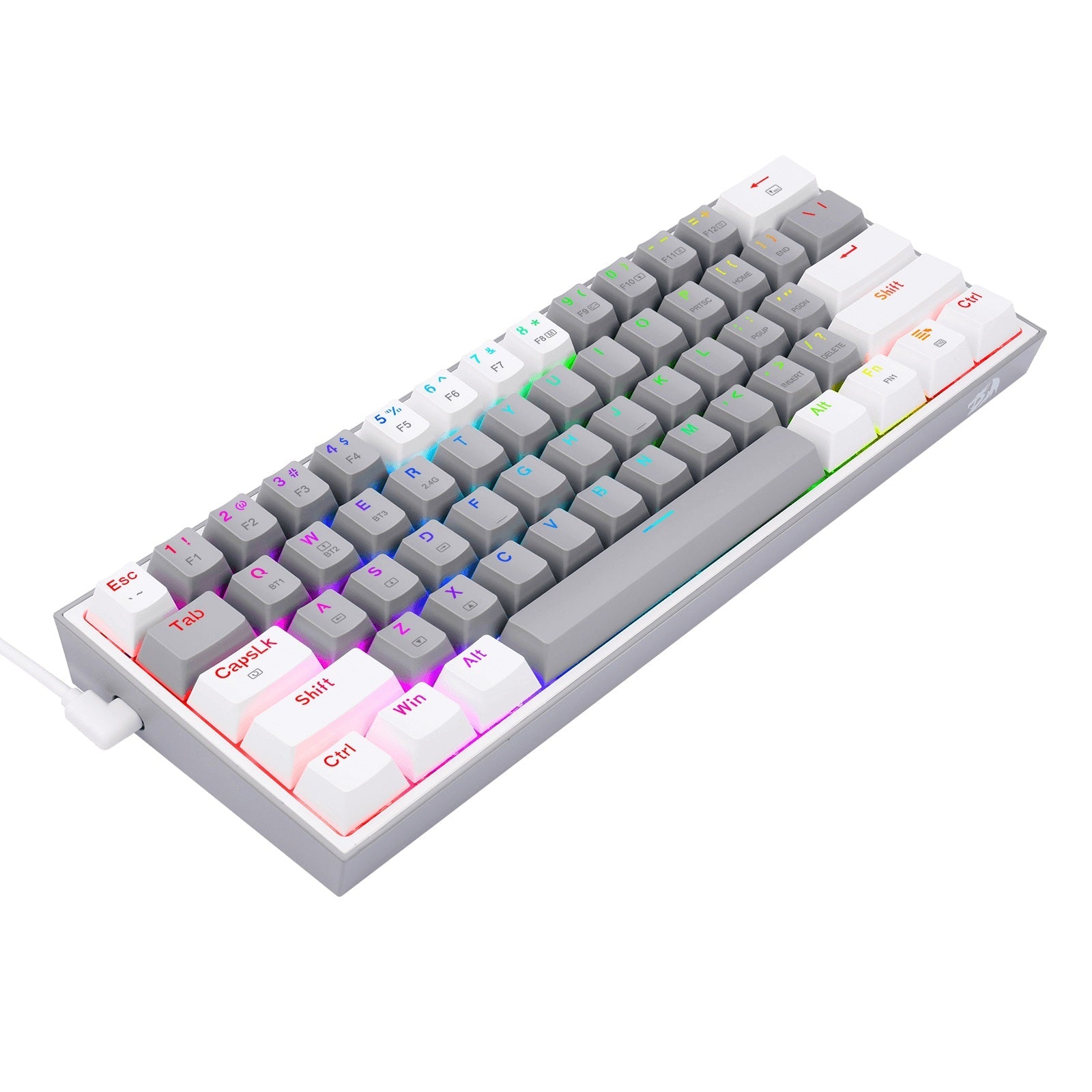 Teclado Mecánico Redragon Fizz Pro Gray/White Gris y Blanco Inglés - Escolar Express