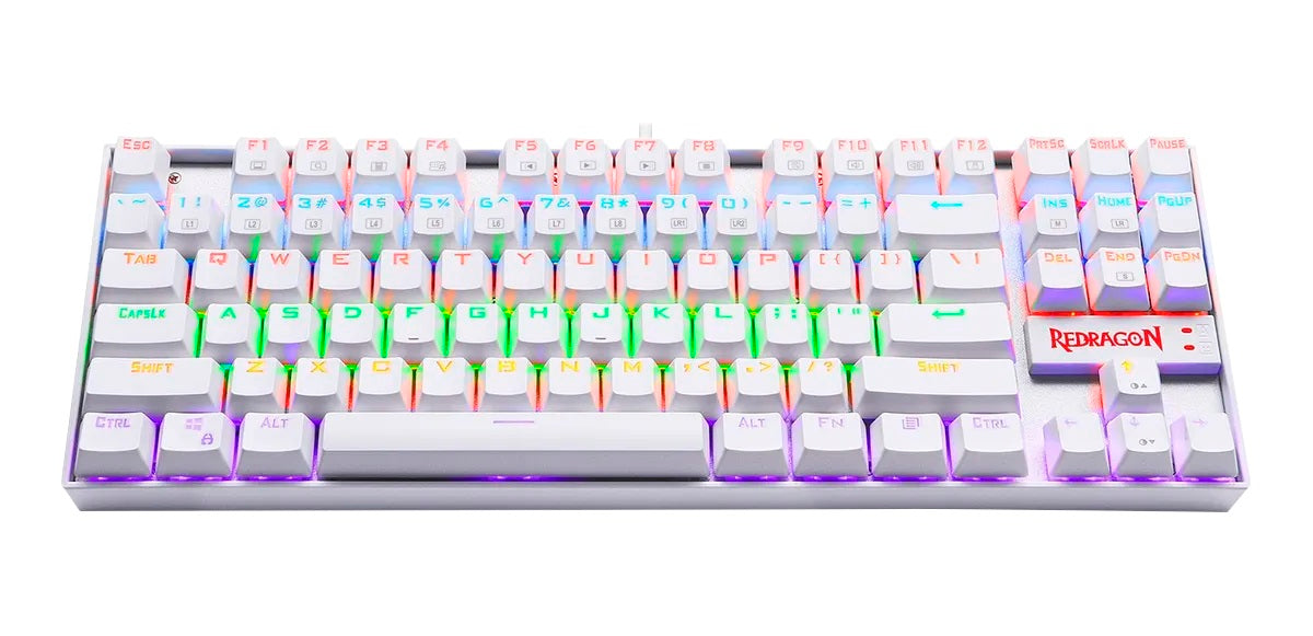 Teclado Mecánico Redragon Kumara White Rainbow Blanco Español - Escolar Express