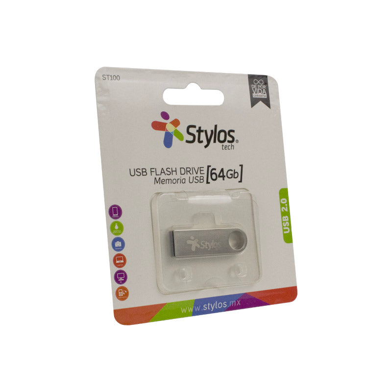 USB Flash Drive 64 GB Stylos STMUSB4B 64 GB Silver 