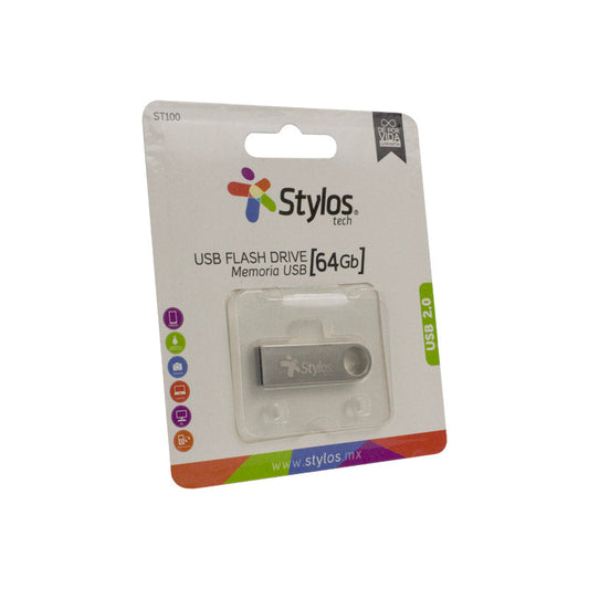 USB Flash Drive 64 GB Stylos STMUSB4B 64 GB Silver 